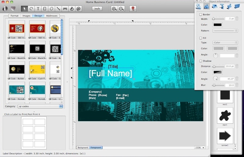 Home Business Card Screenshot