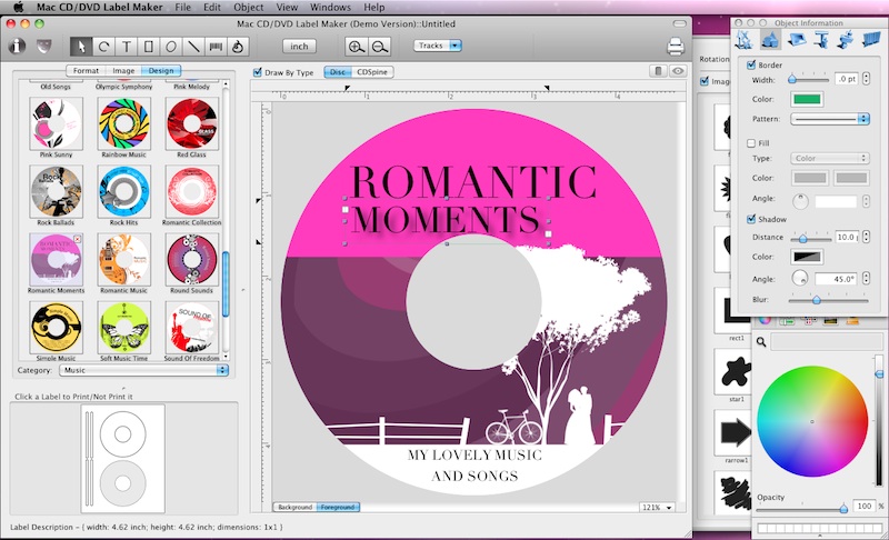 Mac CD/DVD Label Maker screenshot