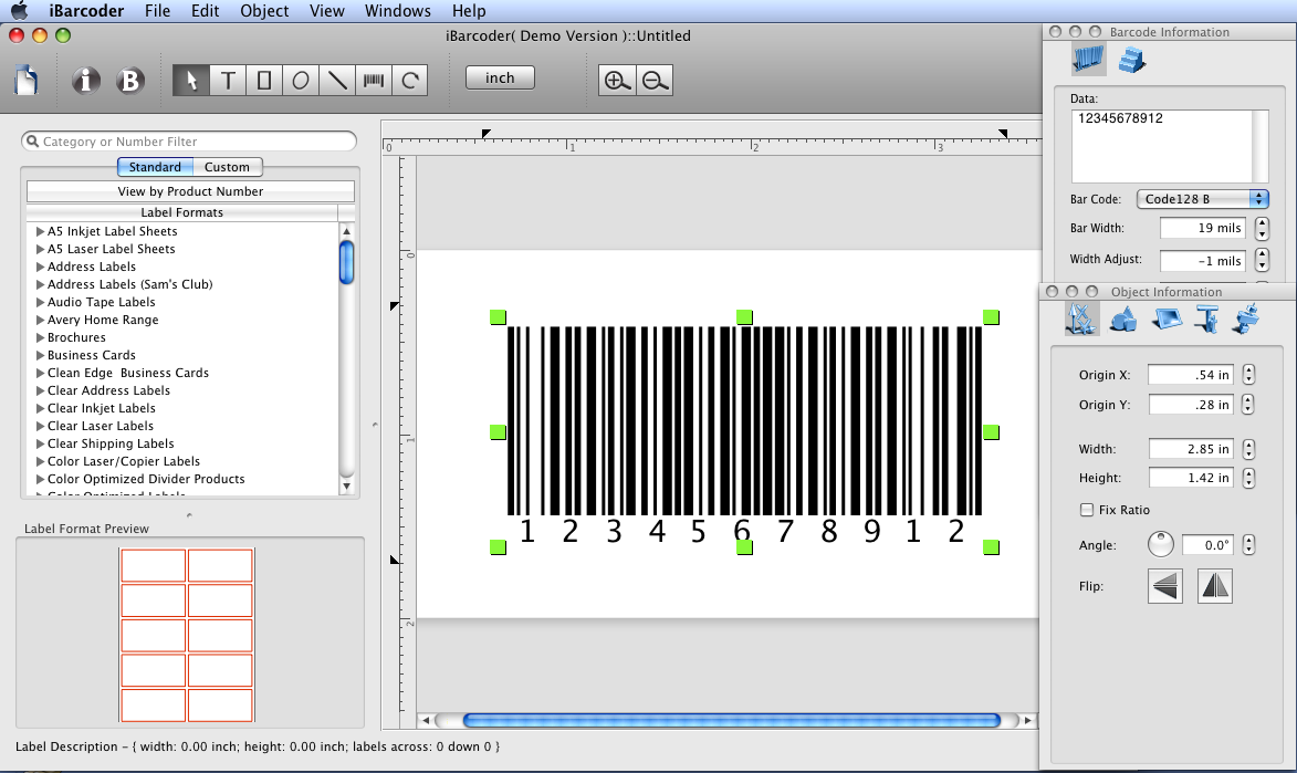Mac code 128 barcode image
