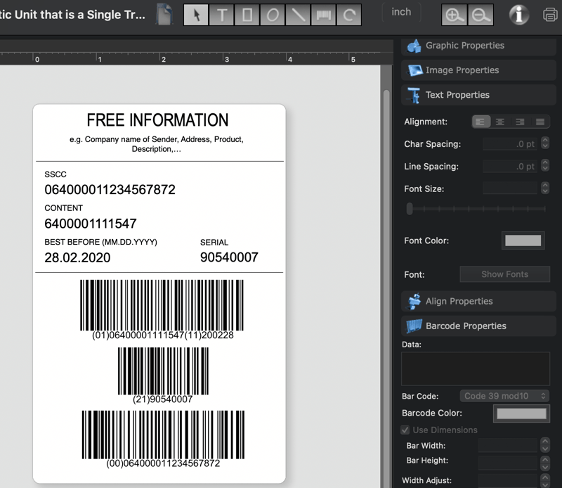 create sequential barcodes and sequential text