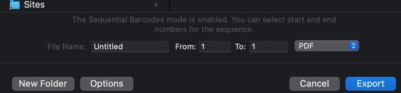 barcode generator for creating any number of individual, or sequential barcodes,