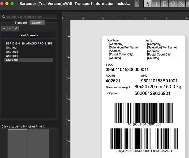 create sequential barcodes and sequential text